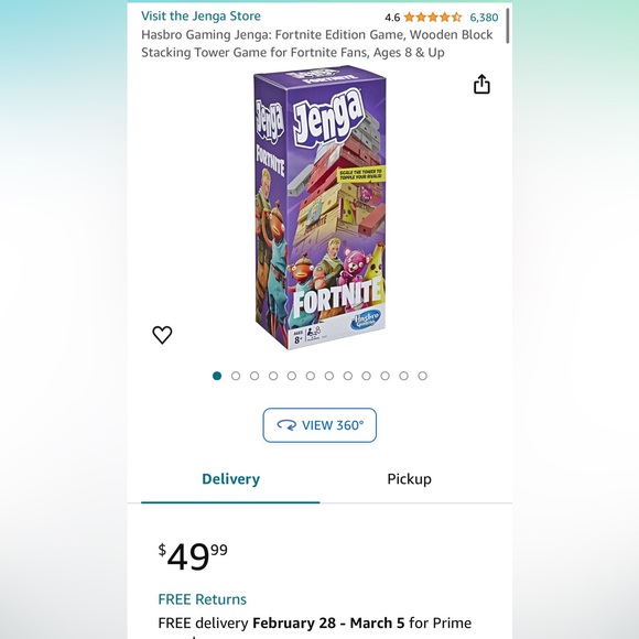 Hasbro Gaming Jenga: Fortnite Edition Game, Wooden Block Stacking Tower Game - Picture 2 of 5